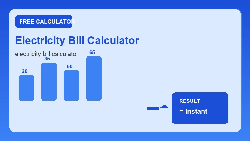 Electricity Bill Calculator — financial formula steps and dollar results (CalcHubly infographic)