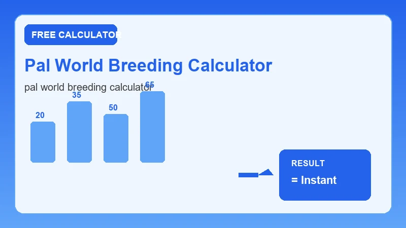 Pal World Breeding Calculator — step-by-step calculator workflow and results (CalcHubly infographic)