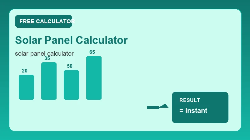 Solar Panel Calculator — step-by-step calculator workflow and results (CalcHubly infographic)